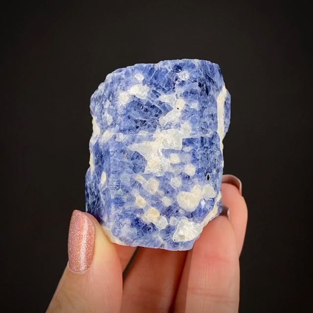 Corundum var. Sapphire with Calcite