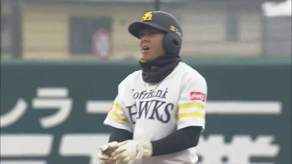 【ファーム】ホークス・佐藤直 今シーズン初盗塁を決める‼ 2021/3/21 H-T(ファーム)