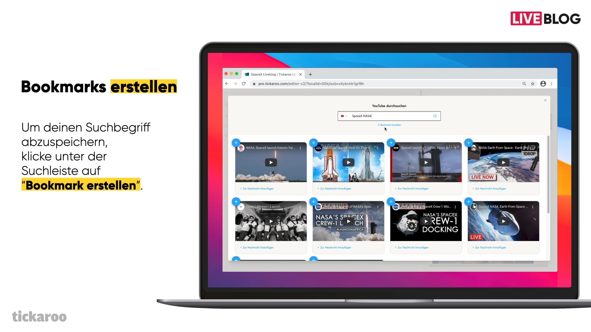 Tickaroo Live Blog: Editor 2.0 "Social Search & Bookmarks" Tutorial ...
