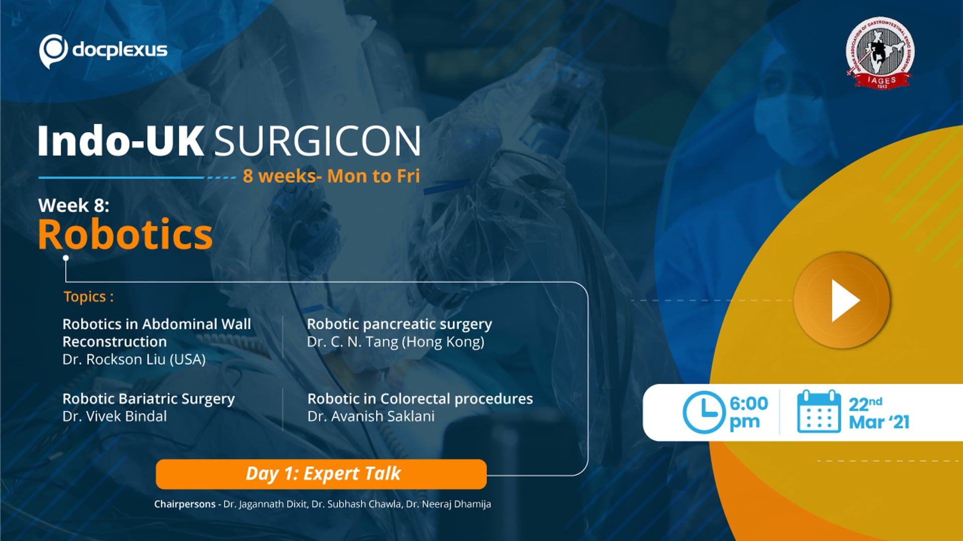 INDO-UK SURGICON: Expert Talk on Robotic Surgeries