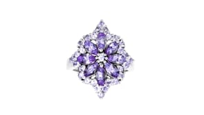 2.70 ct. t.w. Tanzanite Flower Burst Ring in Sterling Silver