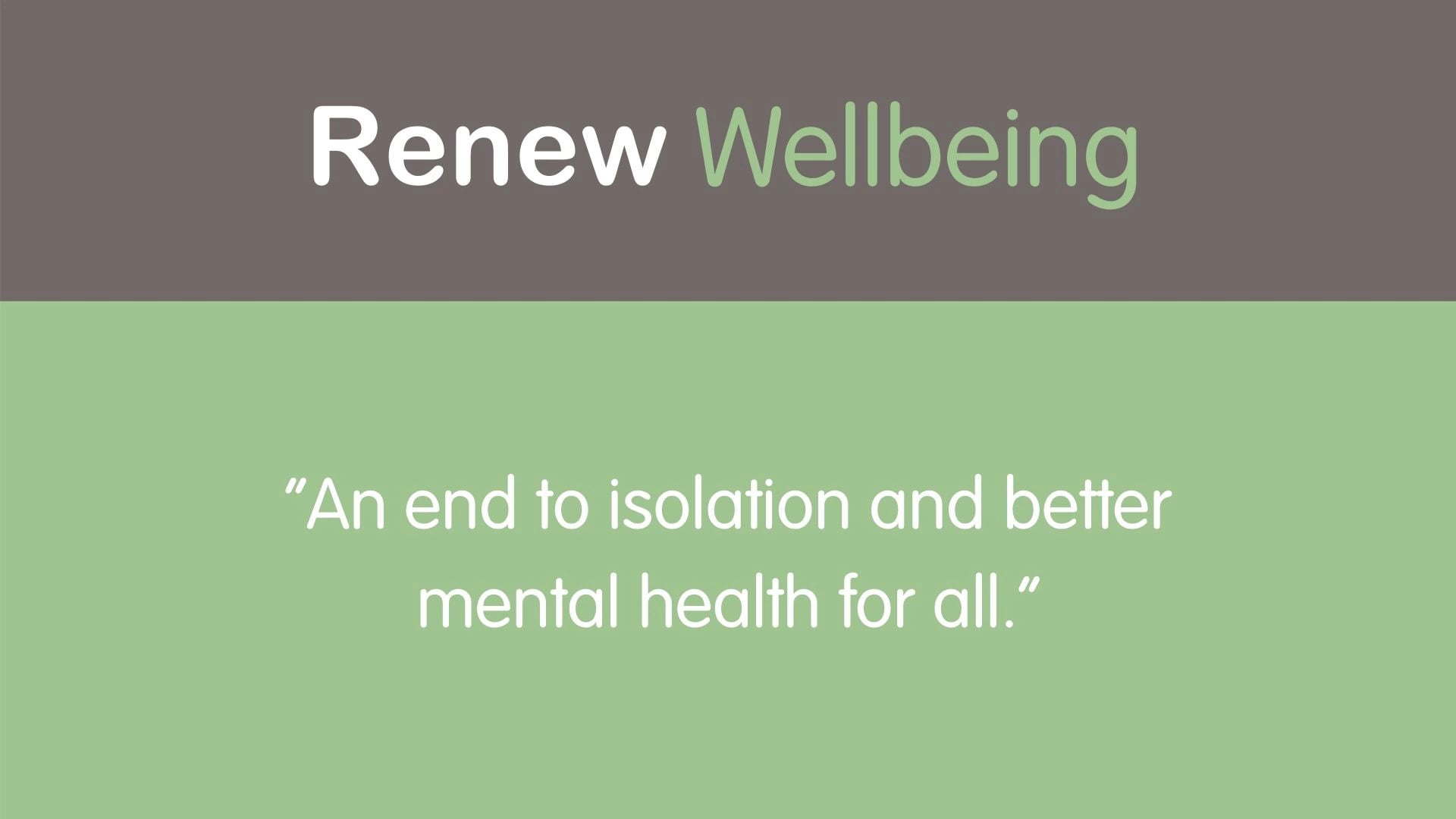 Renew Wellbeing Introduction On Vimeo