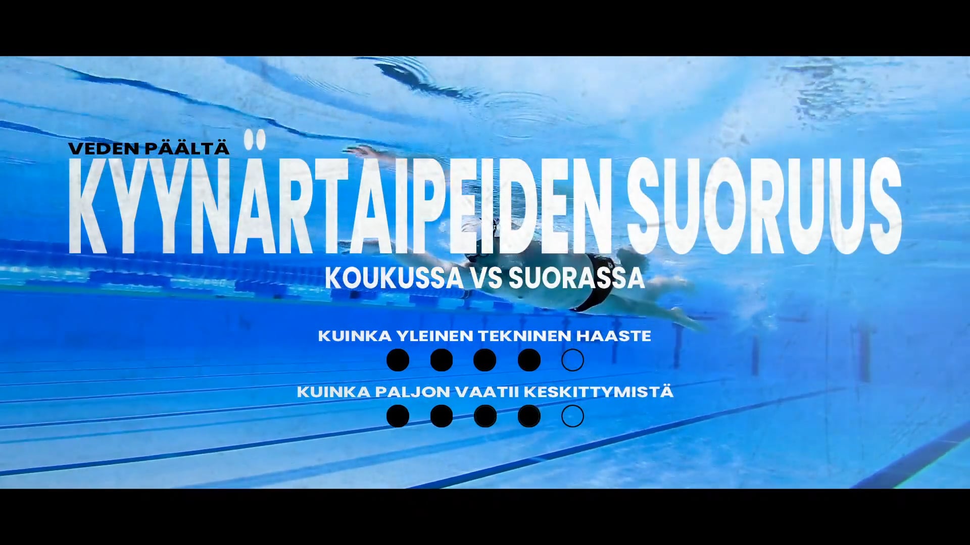 Kyynärtaipeet koukussa vs suorana veden päältä