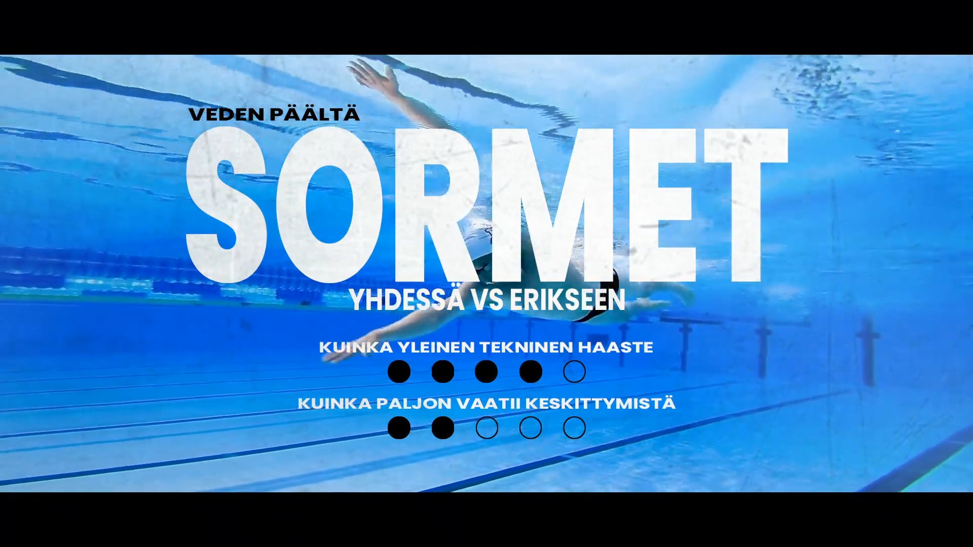 Sormet yhdessä vs erikseen veden päältä