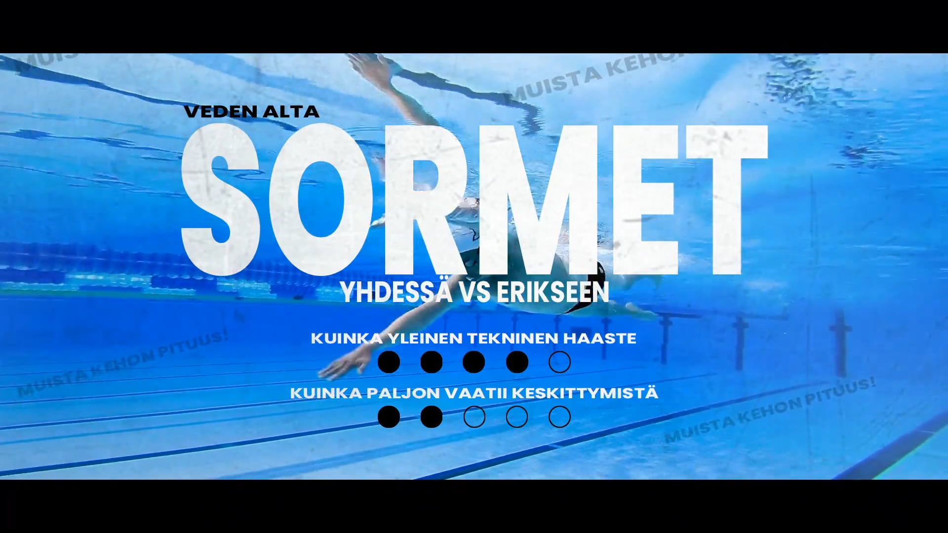 Sormet yhdessä vs erikseen veden alta