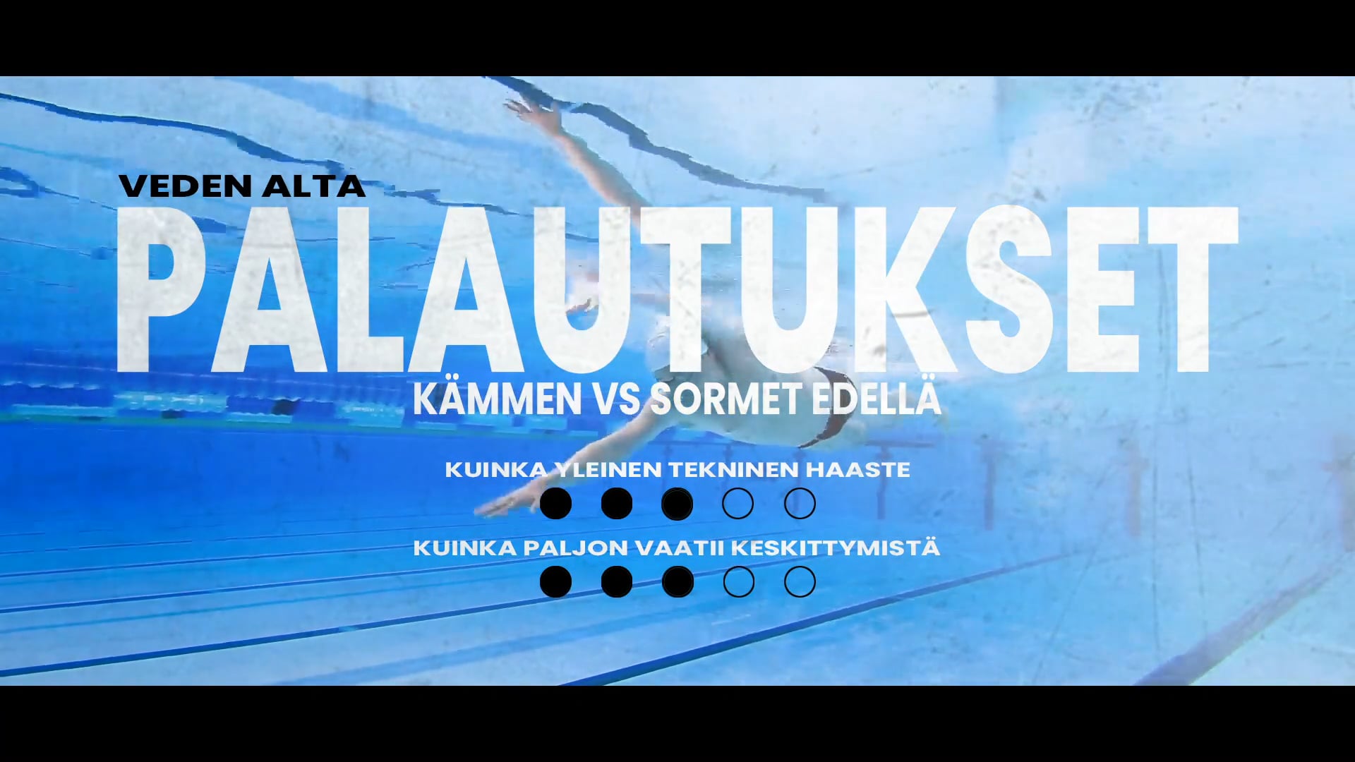 Palautukset kämmen vs sormet edellä veden alta