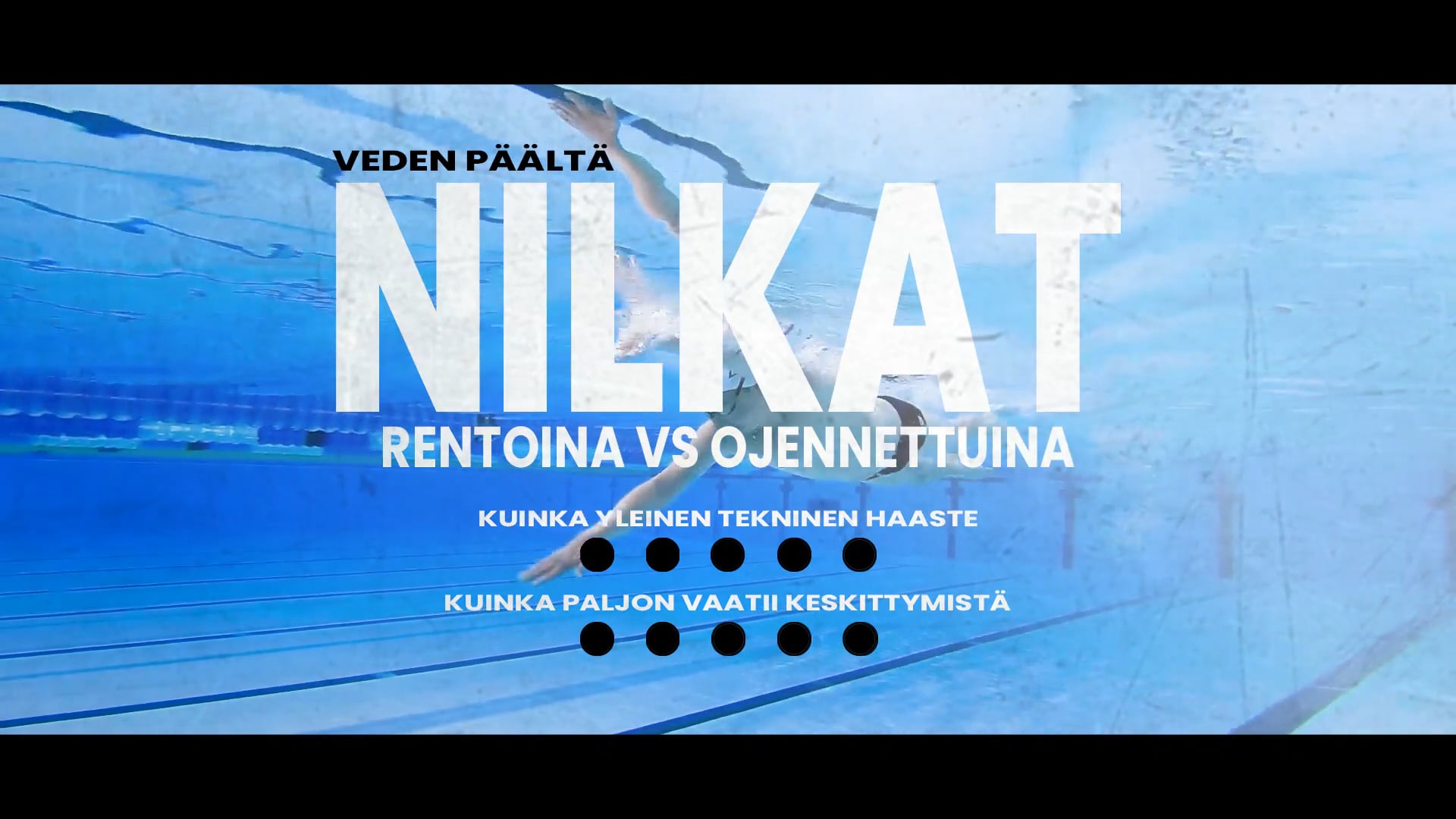 Nilkat rentoina vs ojennettuina veden päältä