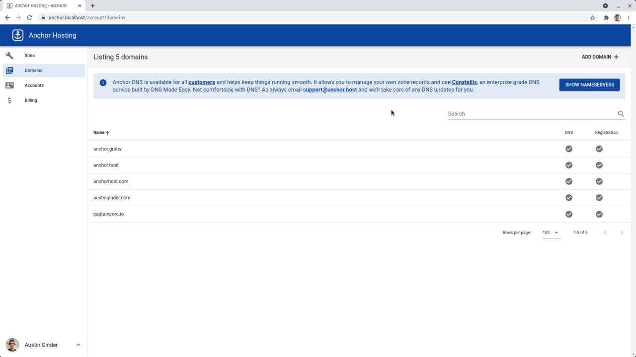 Quick look at domain controls