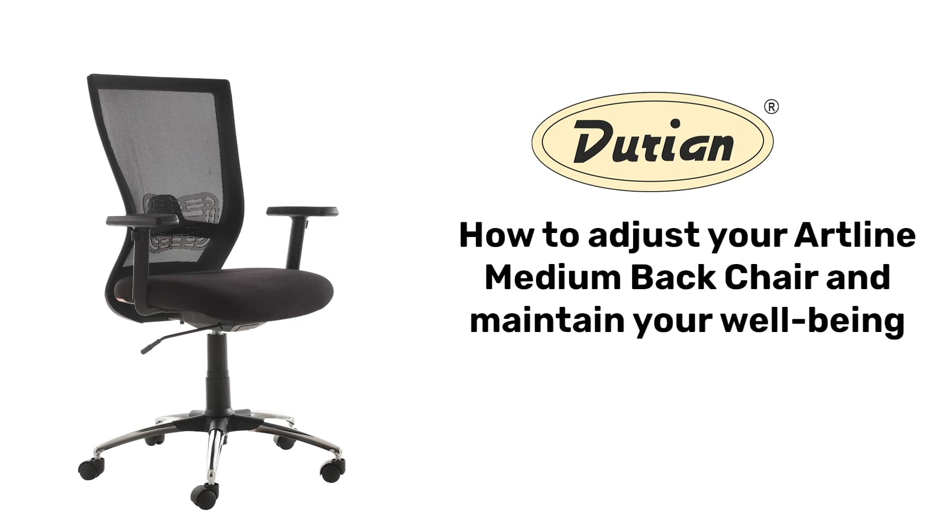 Durian Artline Medium Back Chair Features & Adjustment Guide on Vimeo