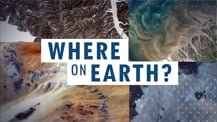 A collage showing four images of different areas on Earth. The "Where on Earth?" logo is in the center.