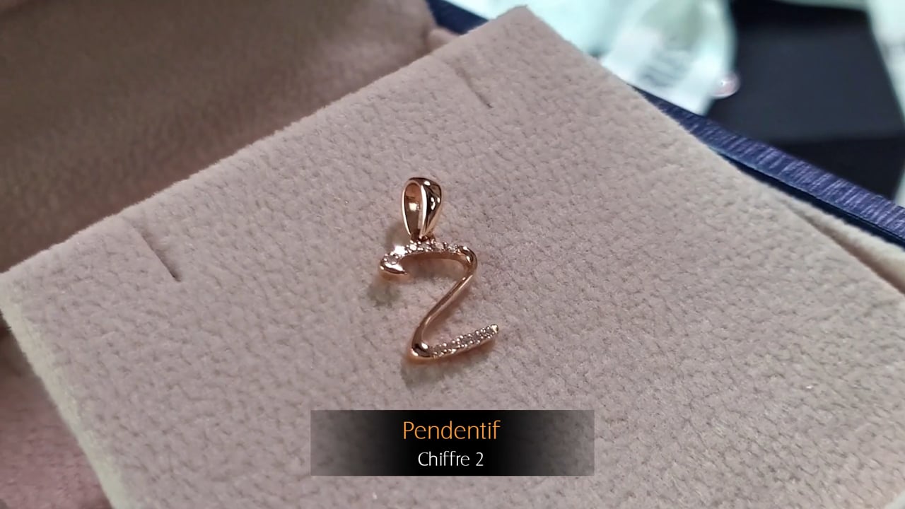 Ciondolo Chiffre 2 - Oro Rosa & Diamanti | Gemperles