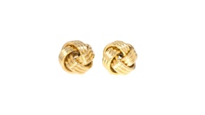 14kt Yellow Gold Love Knot Stud Earrings
