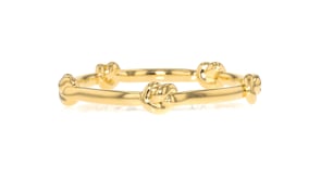 Italian Andiamo 14kt Yellow Gold Knot Station Bangle Bracelet. 7.5