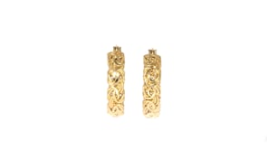 14kt Yellow Gold Byzantine Hoop Earrings. 34
