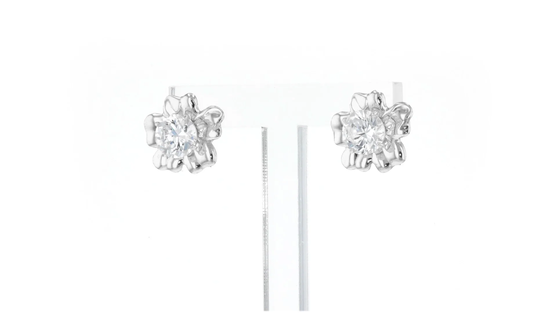14kt White Gold Flower Petal Earring Jackets