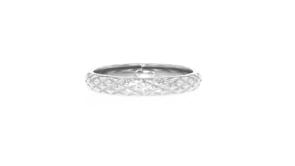 18kt White Gold Quilted Textured Ring