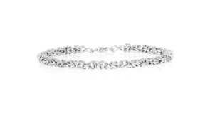 14kt White Gold Round Byzantine Bracelet
