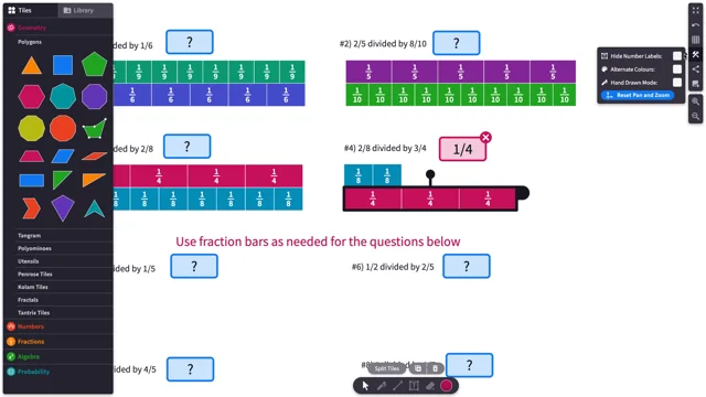 FRACTION, DIVISION OF FRACTIONS PING PONG method
