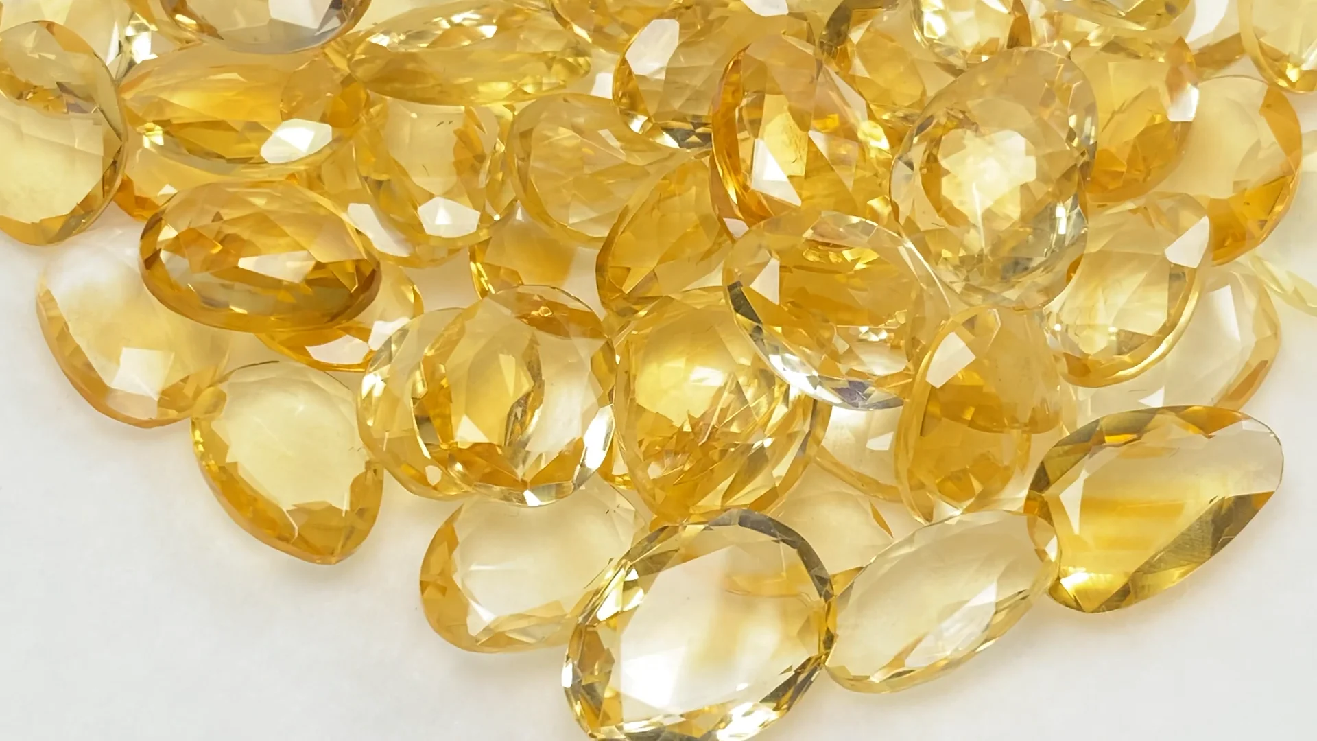 動画】宝石質シトリンAAA ルース フリーフォーム 片面ローズカット 5個