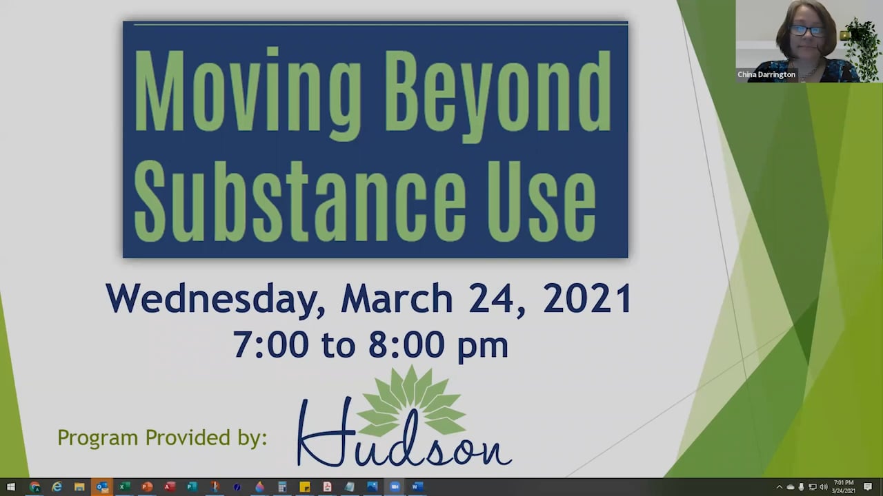 Hudson Community Foundation - Moving Beyond Substance Use, March 24, 2021
