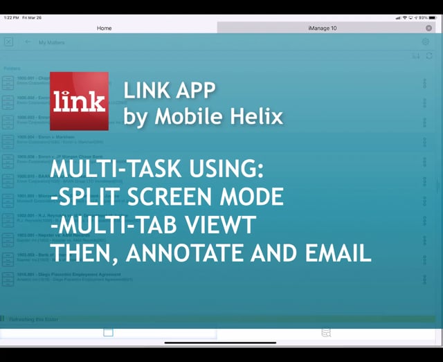 LINK App: Multi-tasking, Split Screen Mode, Annotate a File and Email 5:27