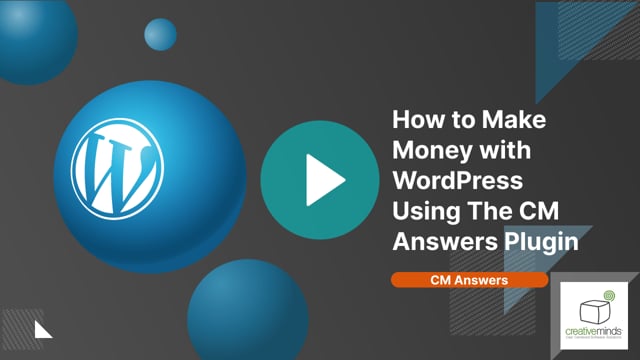 How to Make Money with WordPress Using The CM Answers Plugin