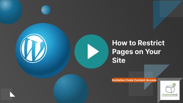 How to Restrict Pages on Your Site | CM Invitation Code Content Access