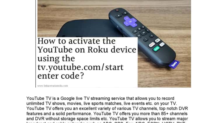 How to Activate You tube Using tv  com start enter code