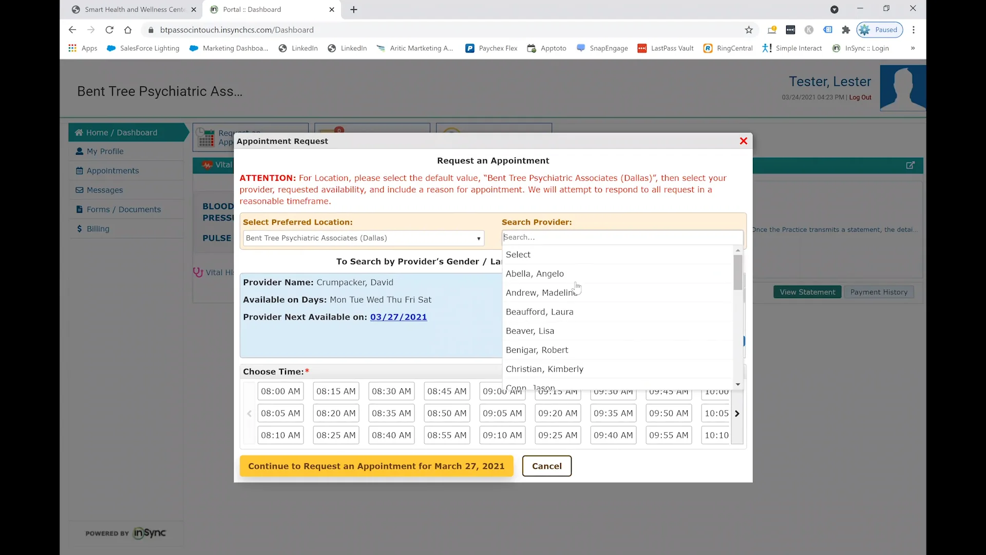 Patient Portal - Request an Appointment Tutorial on Vimeo