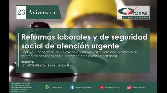 REFORMAS LABORALES Y DE SEGURIDAD SOCIAL DE ATENCIÓN URGENTE 