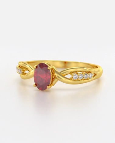 Video: 925 Sterling Silver Ruby and 4 Diamonds Ring