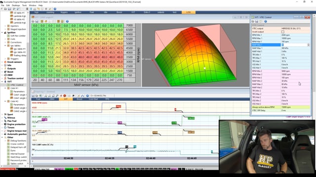 Variable Cam Control Tuning: Base Table Configuration