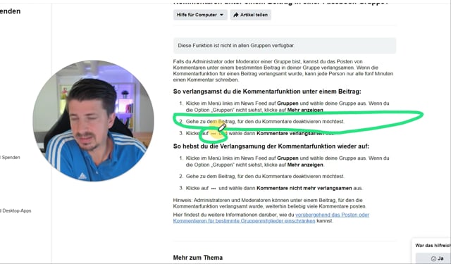 Neue Funktion: Verlangsamen von Kommentaren in Gruppen