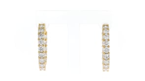 5.00 ct. t.w. Diamond Inside-Outside Hoop Earrings in 14kt Yellow Gold. 1