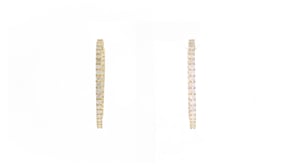 3.00 ct. t.w. Diamond Inside-Outside Hoop Earrings in 18kt Gold Over Sterling. 1 38