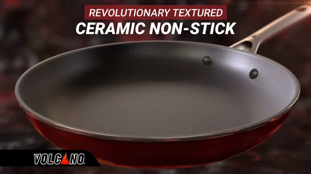 Red Volcano Ceramic Nonstick 10 inch Open Frying Pan/Skillet 