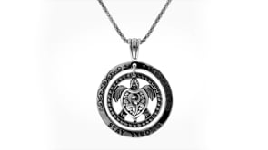 Sterling Silver Bali-Style Turtle Stay Strong Pendant Necklace