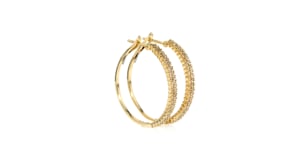 1.00 ct. t.w. Diamond Double-Row Hoop Earrings in 14kt Yellow Gold