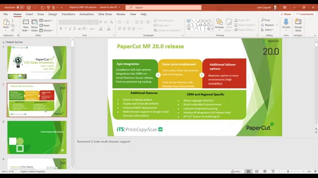 Print.Copy.Scan Webinar - PaperCut V20.0 Release (EN)