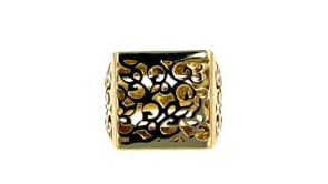 Italian 14kt Yellow Gold Filigree Square-Top Ring