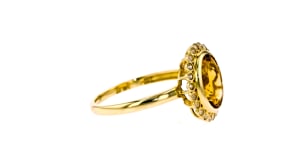 2.20 Carat Citrine and .12 ct. t.w. Diamond Ring in 14kt Yellow Gold
