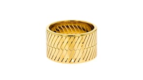 Italian 18kt Yellow Gold Herringbone Ring