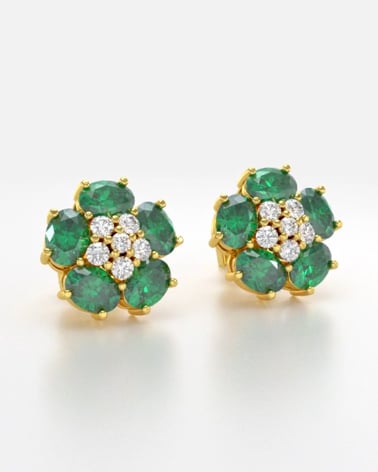 Video: 14K Gold Emerald Earrings
