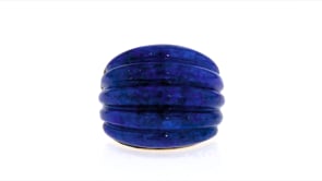 Lapis Dome Ring in 18kt Gold Over Sterling