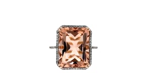 12.00 Carat Morganite and .21 ct. t.w. Diamond Ring in 14kt Rose Gold