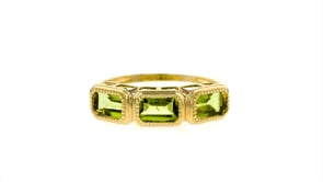 1.50 ct. t.w. Peridot Three-Stone Ring in 14kt Yellow Gold