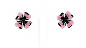 40 ct. t.w. Black Spinel and Multicolored Enamel Flower Earrings in Sterling Silver