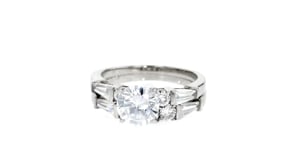 2.60 ct. t.w. CZ Bridal Set Engagement and Wedding Rings in Sterling Silver
