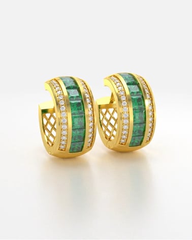 Video: 14K Gold Sapphire Diamonds Earrings