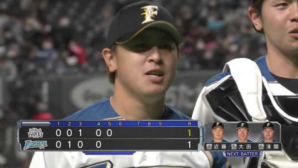 【5回表】ファイターズ・河野 5回1失点で勝ち投手の権利を得る!!  2021/4/8 F-H